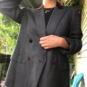 Vintage Burberry double breasted wool blazer